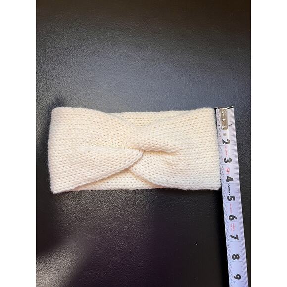 Headband Ear Warmer Womens Classic Winter White Wool Blend Knit Front Twist - Picture 2 of 4